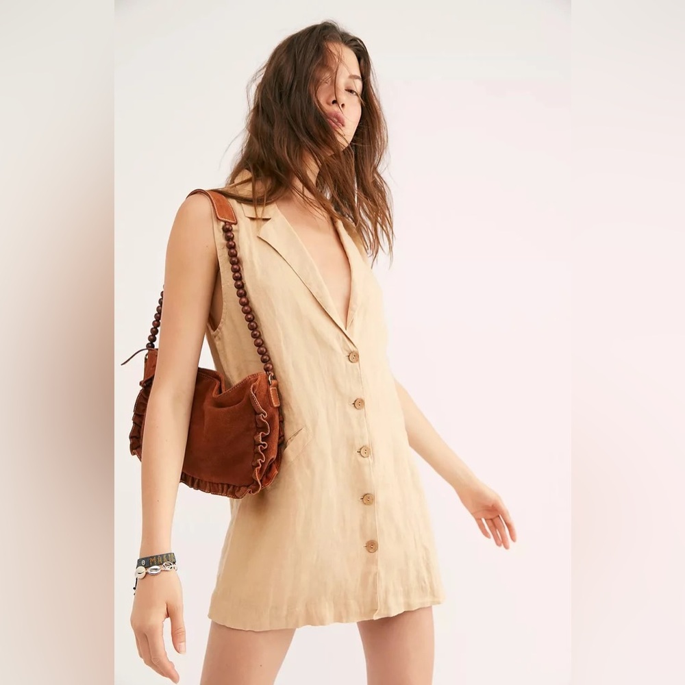 Free People The Nue Mini Dress in Sandy Sun